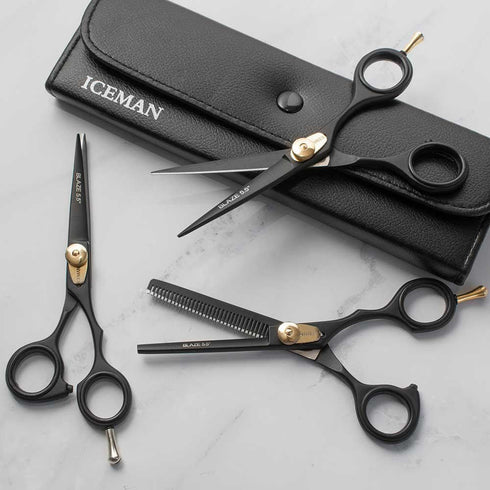 Iceman Blaze 6.5" Black Offset Hairdressing Scissors