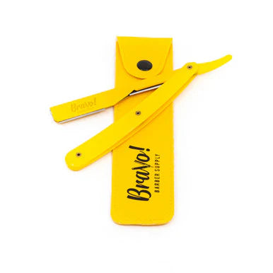 Yellow Exposed Cut Throat Razor