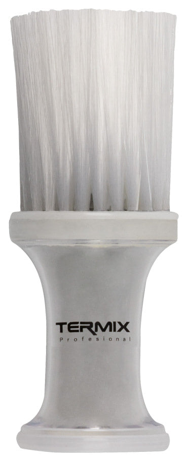 Termix Neck Brush Inbuilt Talc Dispenser - Transparent Handle w White Bristles
