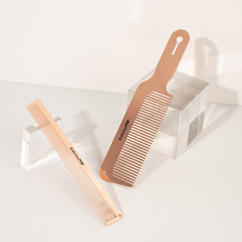 BaBylissPRO Barberology Metal Comb Set 2pc - Rose Gold