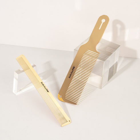 BaBylissPRO Barberology Metal Comb Set 2pc - Gold