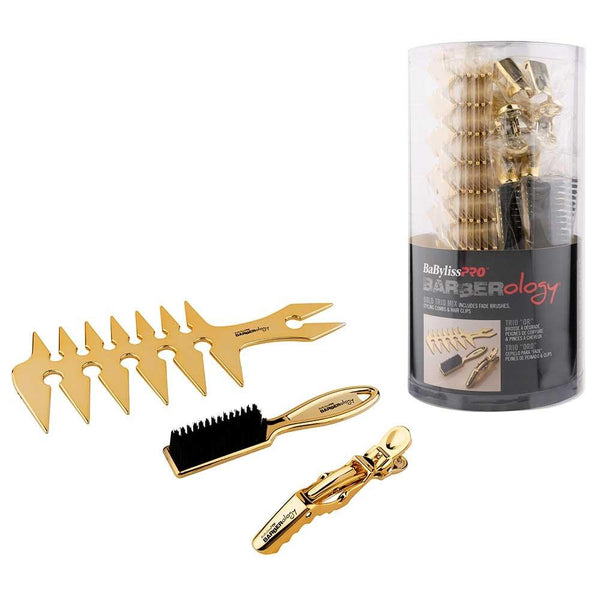 BaBylissPRO Barberology Gold Trio Mix 15pc