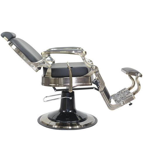 Joiken Havana Barber Chair - Antique Frame - Black Upholstery