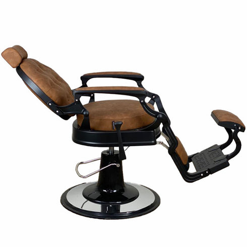 Joiken Harlem Barber Chair - Black Frame - Tan Upholstery