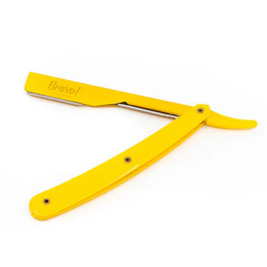 Yellow Exposed Cut Throat Razor