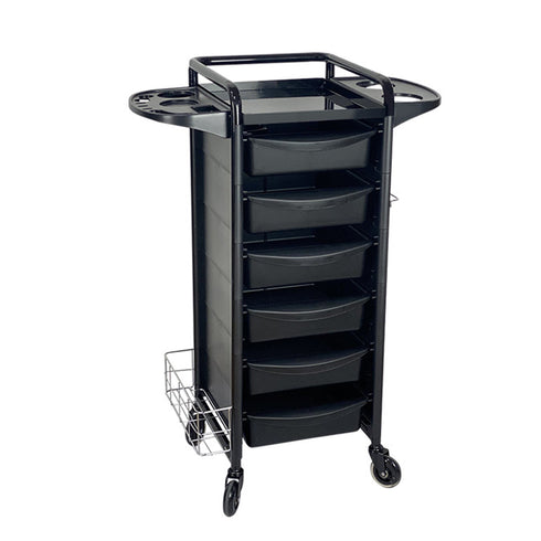 Joiken Jasper Black 6 Drawer Hairdressing Beauty Trolley
