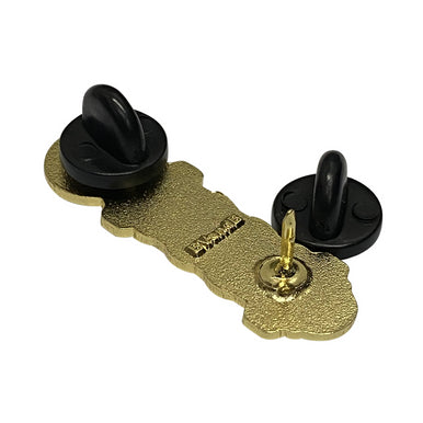 BARBER'S POLE PIN (BLACK/WHITE/GOLD)