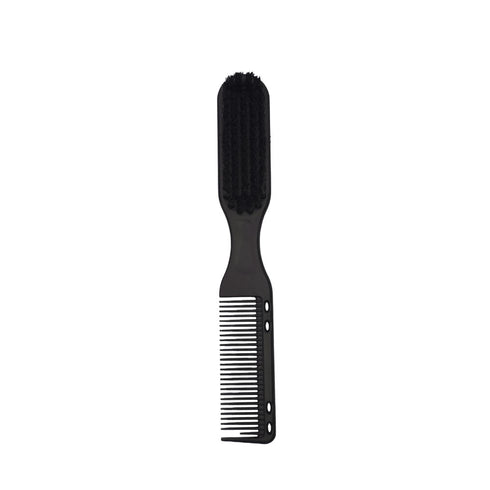 Bravo Fade Brush With Comb Black - Hard Bristle