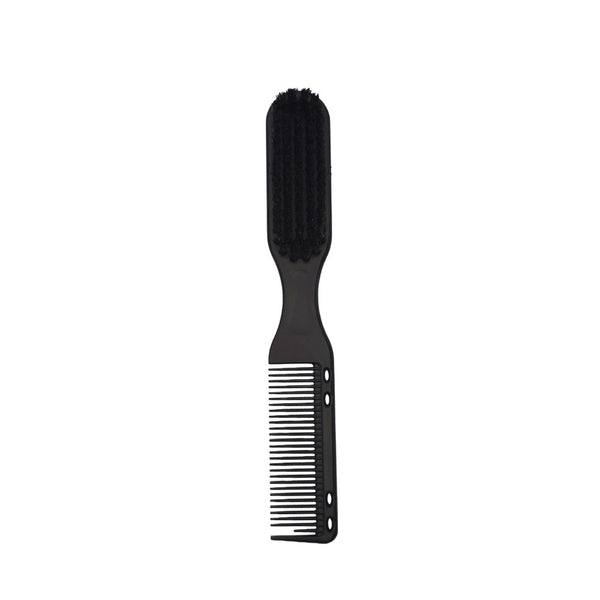 Bravo Fade Brush With Comb Black - Hard Bristle