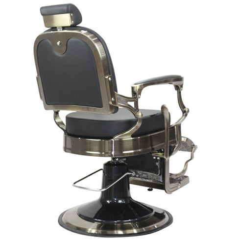 Joiken Havana Barber Chair - Antique Frame - Black Upholstery