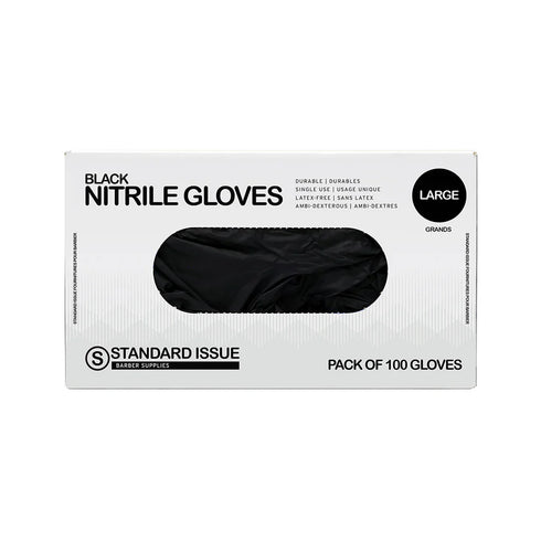 Standard Issue Black Nitrile Gloves - Large