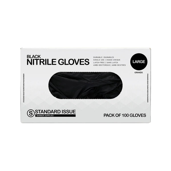 Standard Issue Black Nitrile Gloves - Large