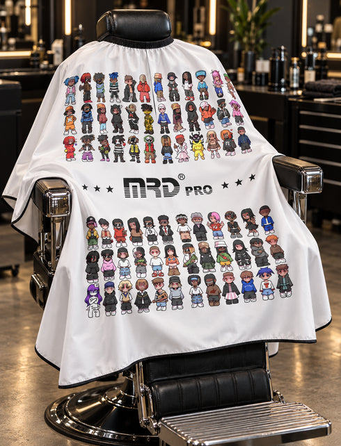 MRD Pro Barber Crew Cape - White