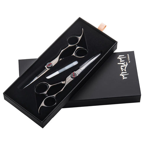 Iceman Mizumi Senshi 6" Hairdressing Scissors Thinner Set Black
