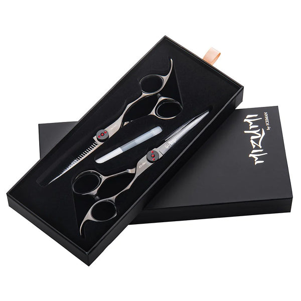 Iceman Mizumi Senshi 6" Hairdressing Scissors Thinner Set Black