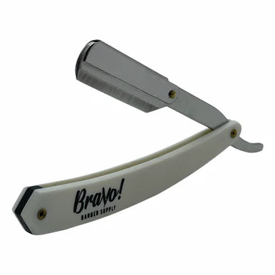 Swing Lock White Cut Throat Razor