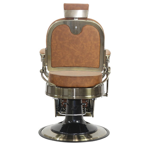 Joiken Havana Barber Chair - Antique Frame - Tan Upholstery