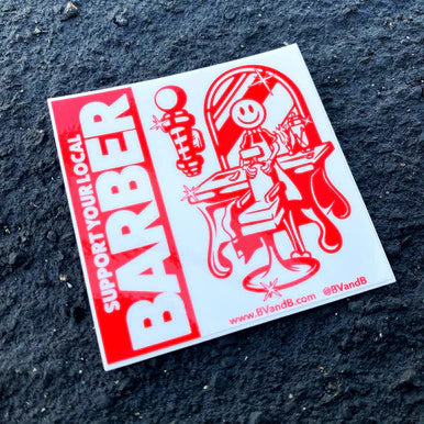 SUPPORT YOUR LOCAL BARBER STICKER