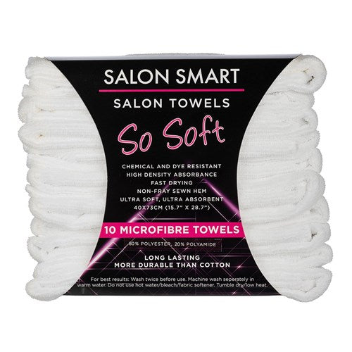 Salon Smart So Soft Microfibre Salon Towels - White 10pk