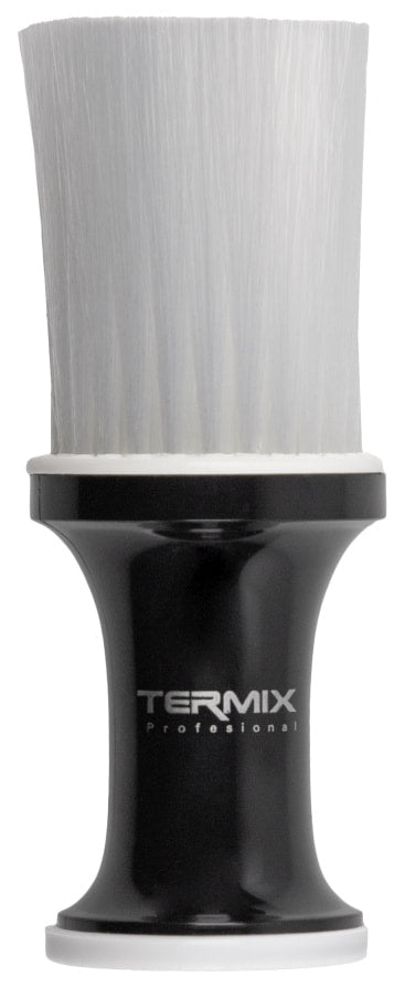 Termix Neck Brush Inbuilt Talc Dispenser - Black Handle White Bristles