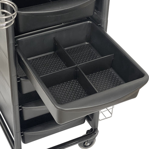 Joiken Jasper Black 6 Drawer Hairdressing Beauty Trolley