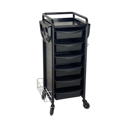 Joiken Jasper Black 6 Drawer Hairdressing Beauty Trolley