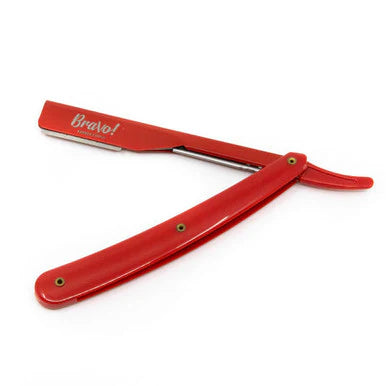 Red Exposed Cut Throat Razor
