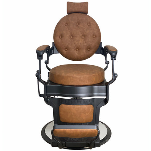Joiken Harlem Barber Chair - Black Frame - Tan Upholstery