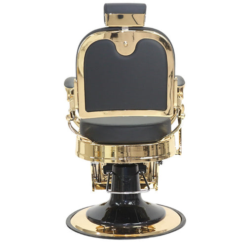 Joiken Havana Barber Chair - Gold Frame - Black Upholstery
