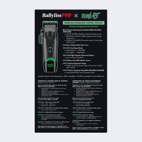 BaBylissPRO x Tomb45 Wireless-Charging Clipper