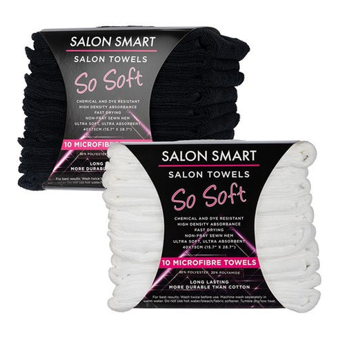 Salon Smart So Soft Microfibre Salon Towels - White 10pk