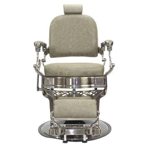 Joiken Havana Barber Chair - Antique Frame - Olive Upholstery