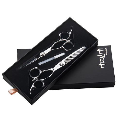 Iceman Mizumi Katani 6" Hairdressing Scissors and Thinner Set Silver