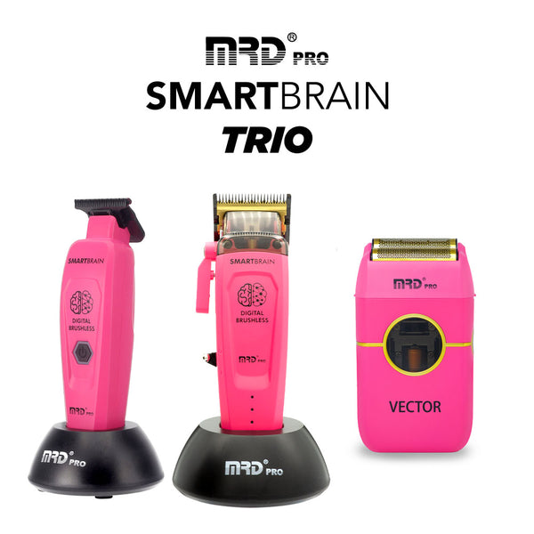 MRD Smart Brain Clipper, Trimmer & Foil Shaver Trio - Pink