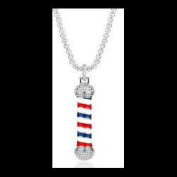 Barber Pole Necklace Silver