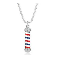 Barber Pole Necklace Silver