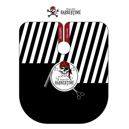 BarberTime Black White Banded Pro Barber Cape