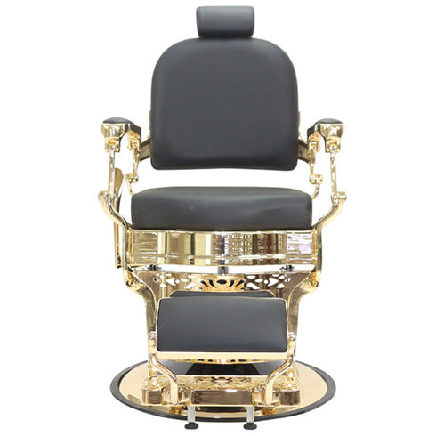 Joiken Havana Barber Chair - Gold Frame - Black Upholstery