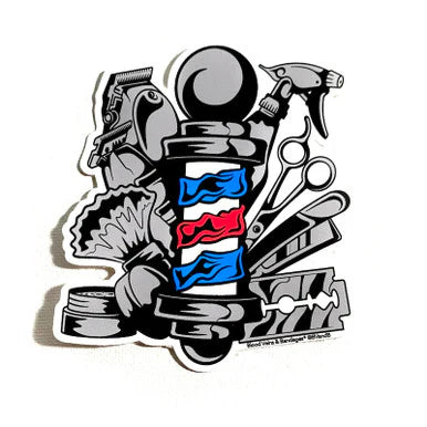 24/7 BARBER STICKER