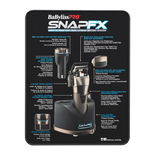 BaBylissPRO SNAPFX Clipper With Snap In/Out Dual Lithium Battery System