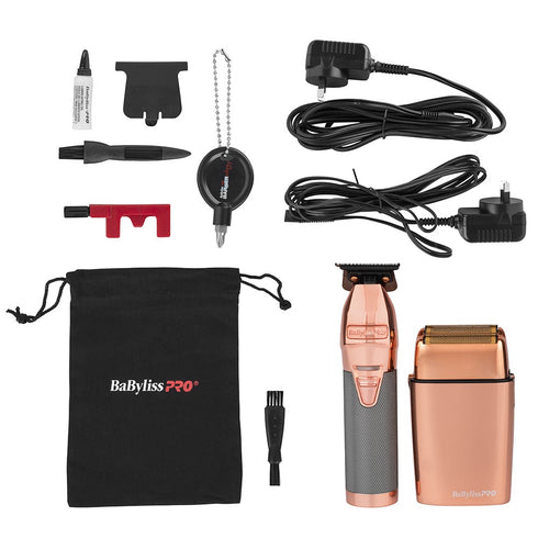 BaBylissPro Duo Rose Gold Foil Shaver & Outliner Trimmer