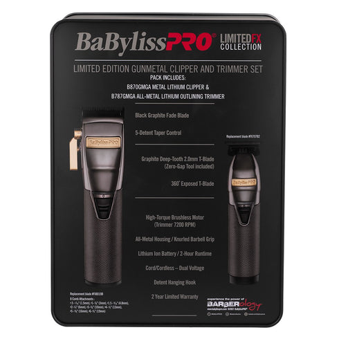 BaBylissPRO FX Gunmetal Clipper & Outliner Trimmer