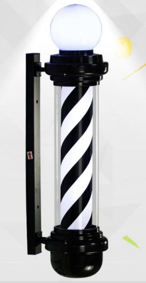 Barber Pole BlacK & White 80cm with Light