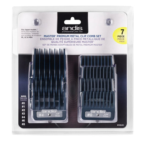 Andis Premium Metal Clip Comb Set 7 pcs