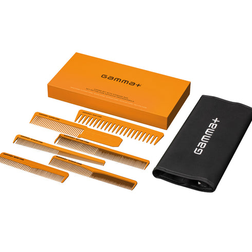 Gamma+ 6pcs Comb Set with Storage Case - Orange
