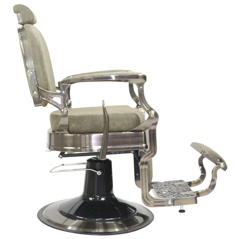 Joiken Havana Barber Chair - Antique Frame - Olive Upholstery
