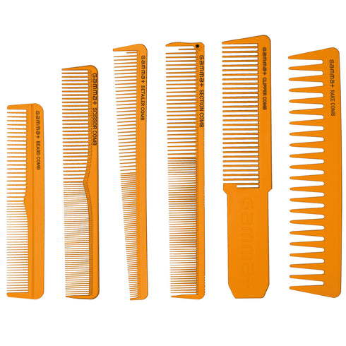 Gamma+ 6pcs Comb Set with Storage Case - Orange