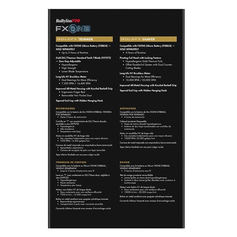 BaBylissPRO FXOne GoldFX Trimmer Shaver Duo