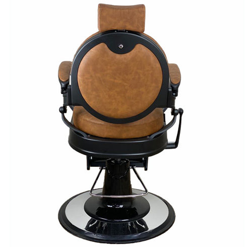 Joiken Harlem Barber Chair - Black Frame - Tan Upholstery