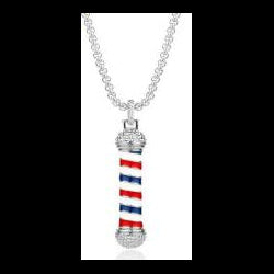 Barber Pole Necklace Silver